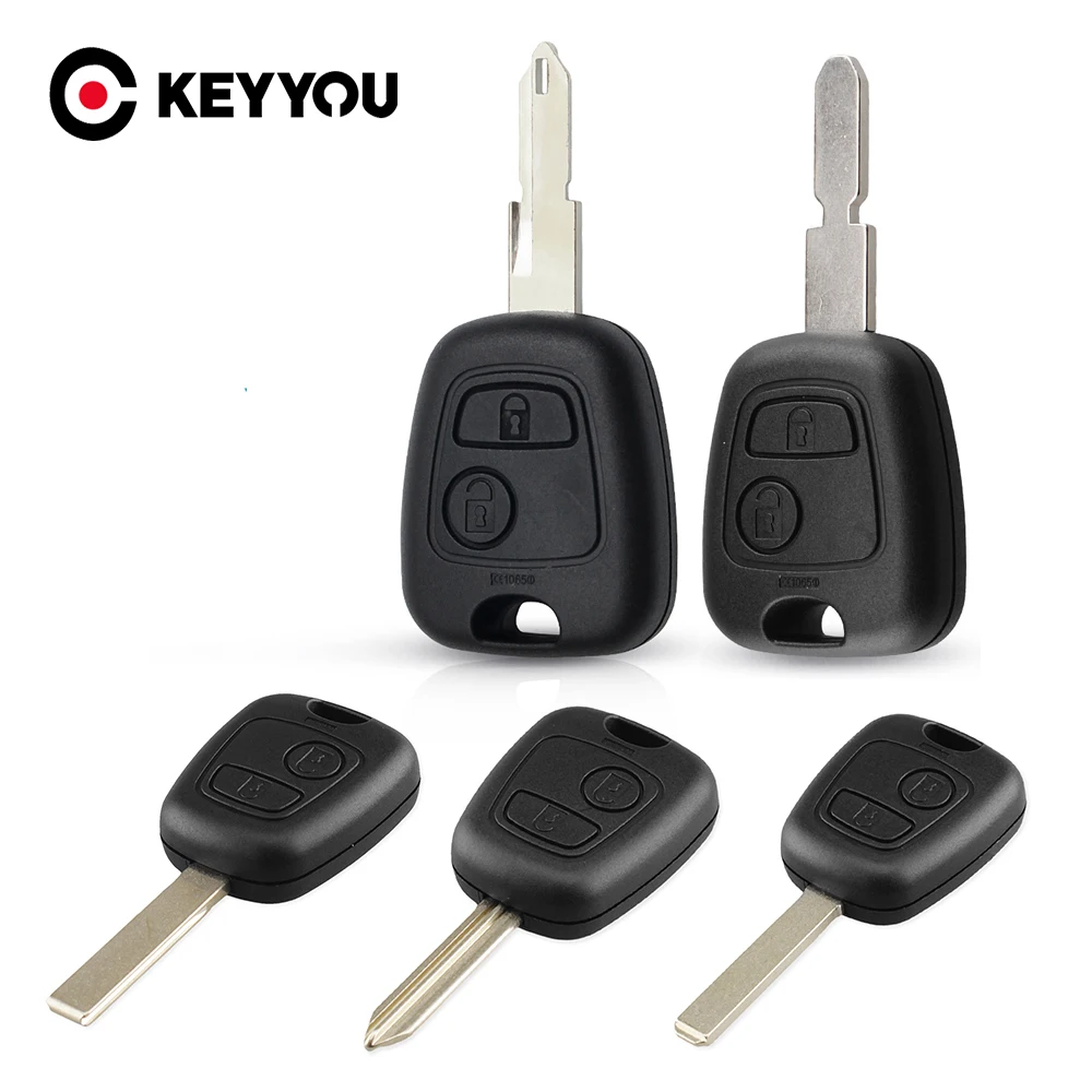 KEYYOU For  206 106 107 207 307 407 306 406 2 Buttons Remote Car Key Case Shell Fob For Citroen C1 C2 C3 C4 XSARA Saxo Picasso