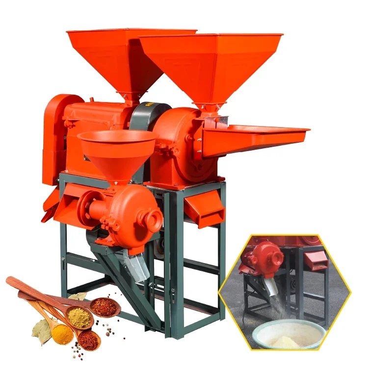 

Machine Backbone Machinery cast iron steel combined rice mill machine with grinder for BB-NF100-21-100