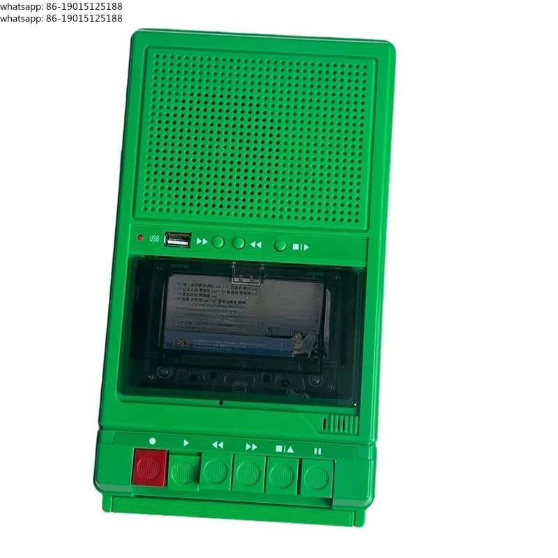 Portable Bluetooth Tape Player, Retro Cassette Recorder Nostalgic Walkie-Talkie U Disk Player Recorder and Playback All-In-One