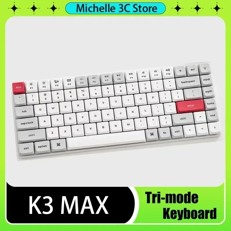 K3max K3pro Low-profile Keyboard Wireless Bluetooth GATERON Axis Ultrathin Quietness QMK/VIA Official Windows ANDROID MAC IOS