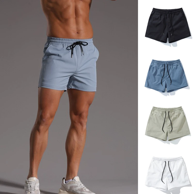 

Мужские быстросохнущие спортивные шорты для фитнеса и отдыха, американские пляжные шорты до колен, модные, из полиэфирного волокна