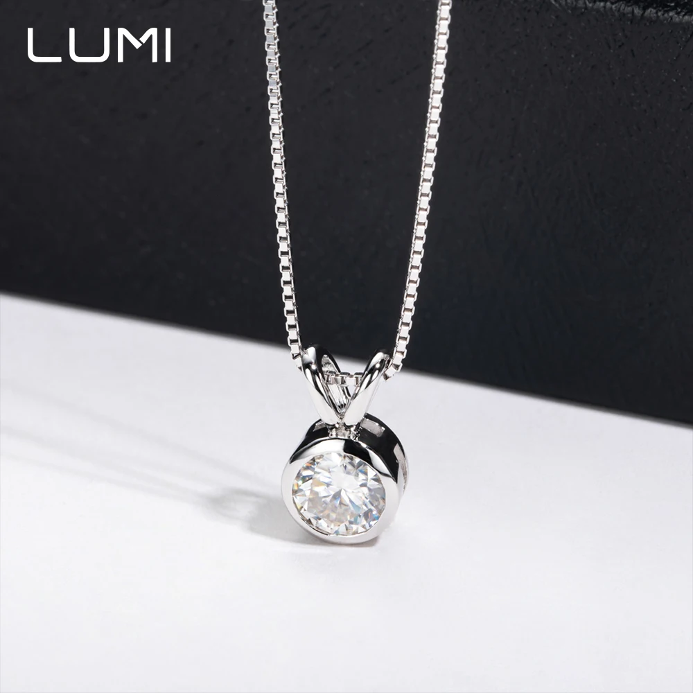 لطيف 1-2ct فقاعة شكل مويسانيتي قلادة قلادة 925 فضة لعصرية بسيطة مكتب سيدة التنقل التبعي #4