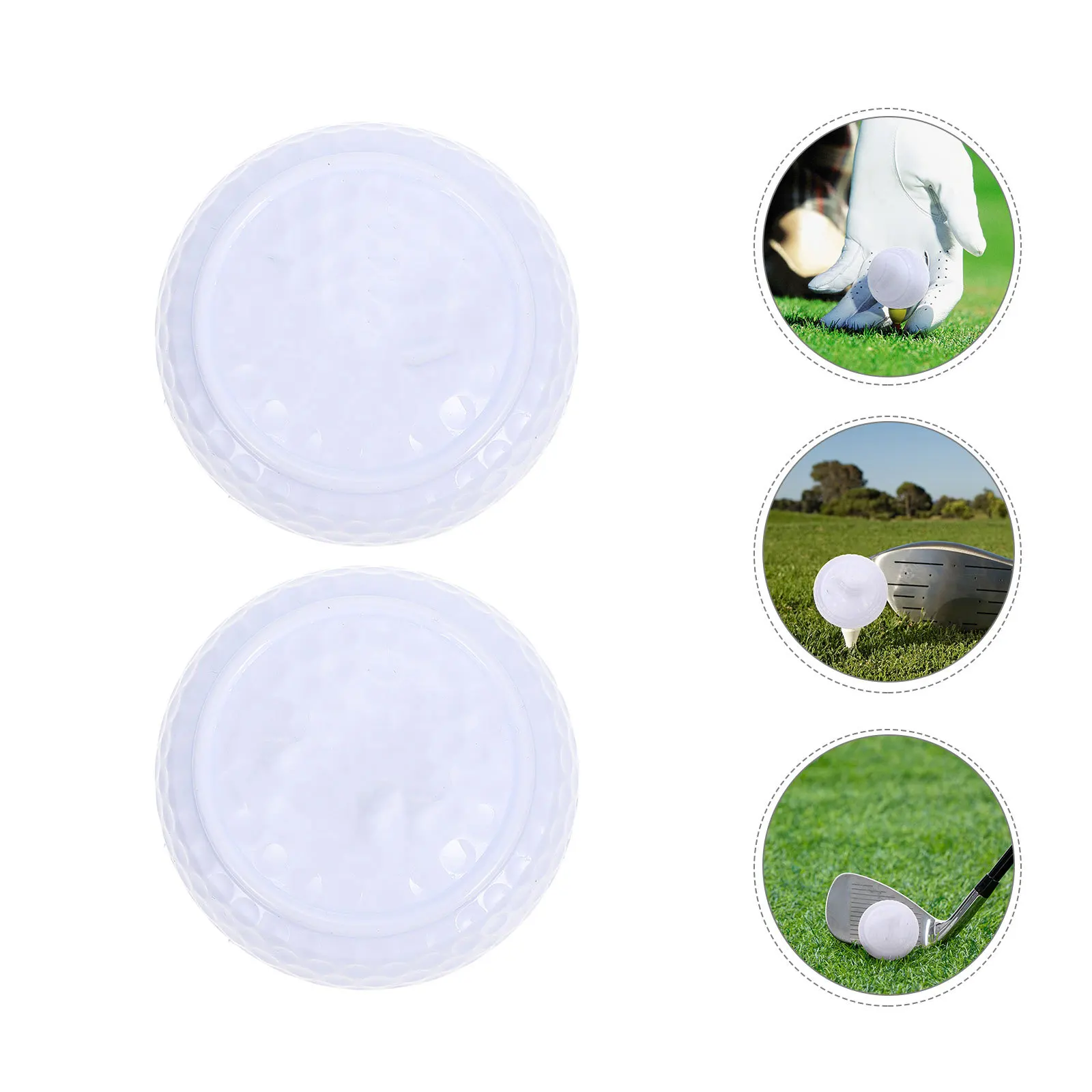 

2pcs Flat Golfing Balls Training Putting Rod Practicing Professional Indoor Outdoor Durable Synthetic Rubber Bright Colors