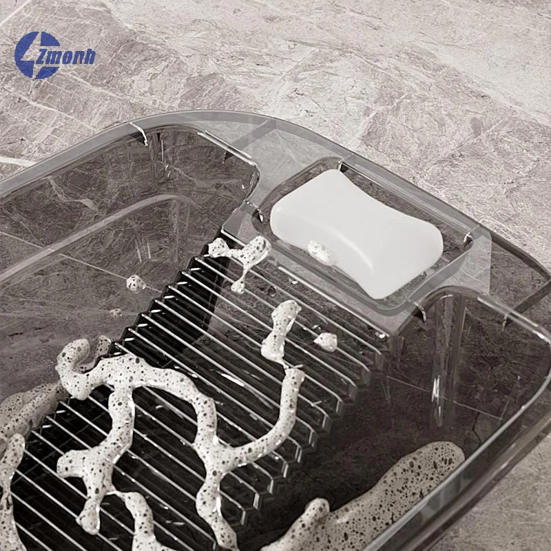 Laundry Basin With Washboard Integrated Household Plastic Wash Basin Multifunctional Laundry Basin For Clothes Dorm Hand Washing
