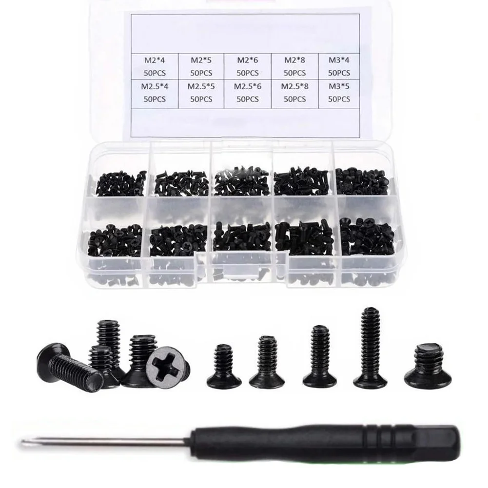 Laptop Repair Laptop Screw Set Screwdriver Low-profile Head Countersunk Head 10 Sizes Included Screwdriver Included