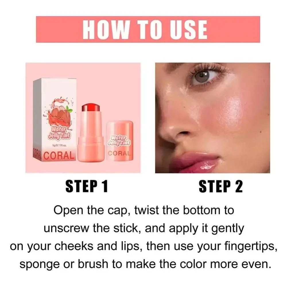 Langdurige Blush Stick Draagbare Eenvoudig Te Gebruiken Cosmetische Hulpmiddelen Wang Rouge Crème Gladde Natuurlijke Crème Stok Pen Wangen En Lippen