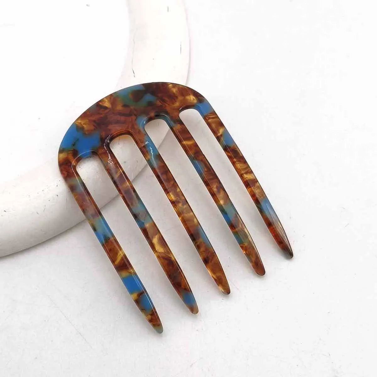 1/3 Stück Essigsäure-Haargabeln mit fünf Zähnen, U-förmige Haarkämme, Dutt-Haarnadeln für Damen und Mädchen, Haaraccessoires – Detail 8