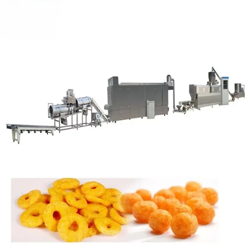 Twin Screw Corn Crispy Food Puffed Snacks Extruder Machine Industrial Inflating Rice Puffing Ball Production Equipment