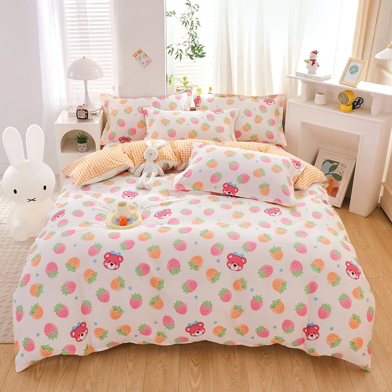 3/4PCS Modern Minimalist Pure Cotton Duvet Cover Printed Cover, Single Dormitory and Home Dual-use 1.2/1.5/1.8/2.0M