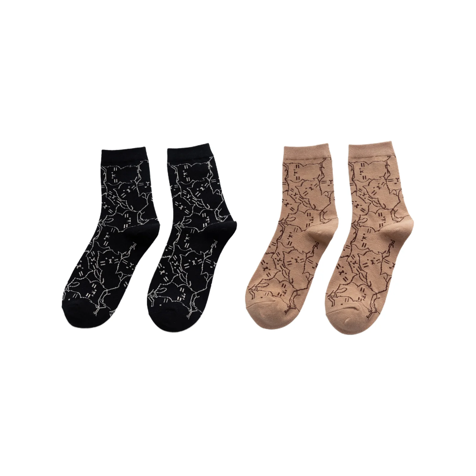 

Японские и корейские версии простых тонких женских носков с рисунком медведя (черный + темно-хаки)