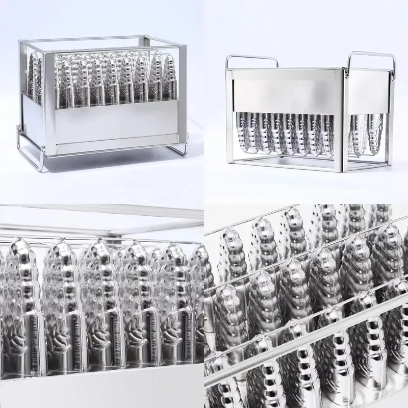 304 Food Grade Stainless Steel Ice Cream Popsicle Mold 27 Pieces Commercial Large Metal Cube Tray Fruit Shape Household