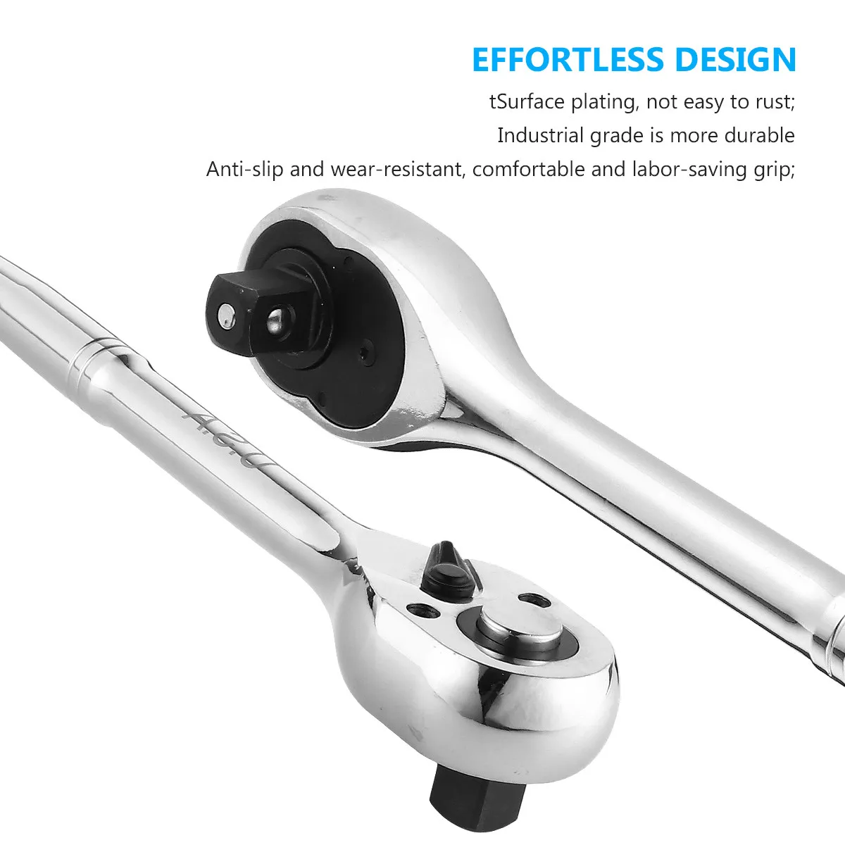 72 Teeth -V Ratchet Wrench Quick Release Socket Spanner Two-Way Design Tool for Tight Spots Home Professional