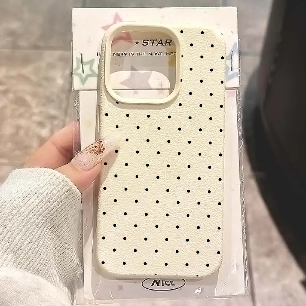 Minimal Polka Dot Phone Case For iphone 17 16 15 13 12 11 14 Pro Max 17Air XR X XS 14 15 16 Plus 15 Pro Matte Finish TPU Cover