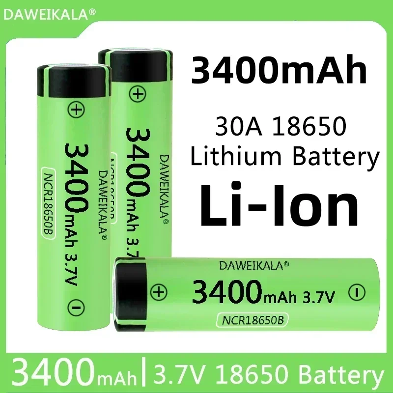 

18650 3400mAh battery original NCR18650B 3.7V 3400mAh rechargeable lithium battery flashlight battery internal resistance:＜12m Ω