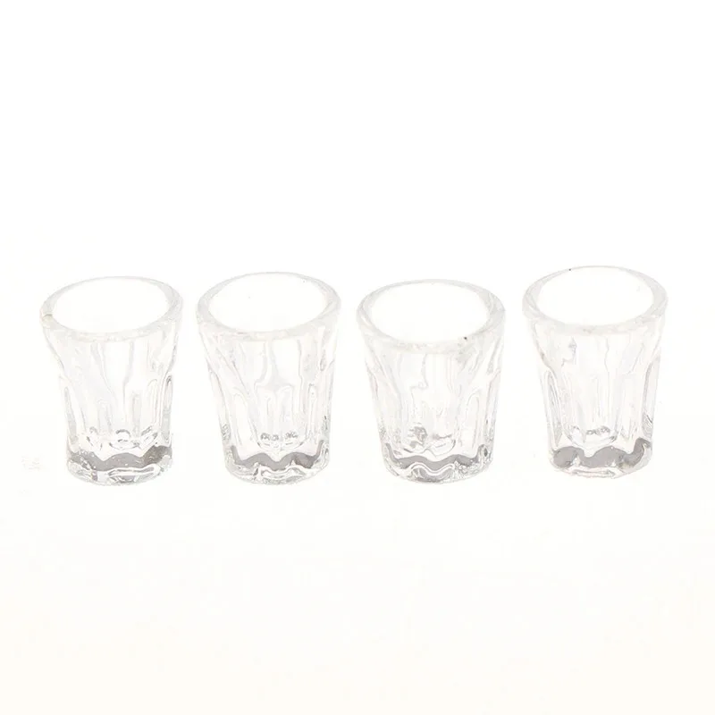 4Pcs Per Set Transparent Resin Mini Cups Dollhouse Miniatures, Simulated Model DIY Decor Accessories