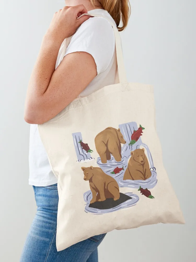 

Katmai Bears Block Tote Bag Customizable tote screen shopper woman canvas