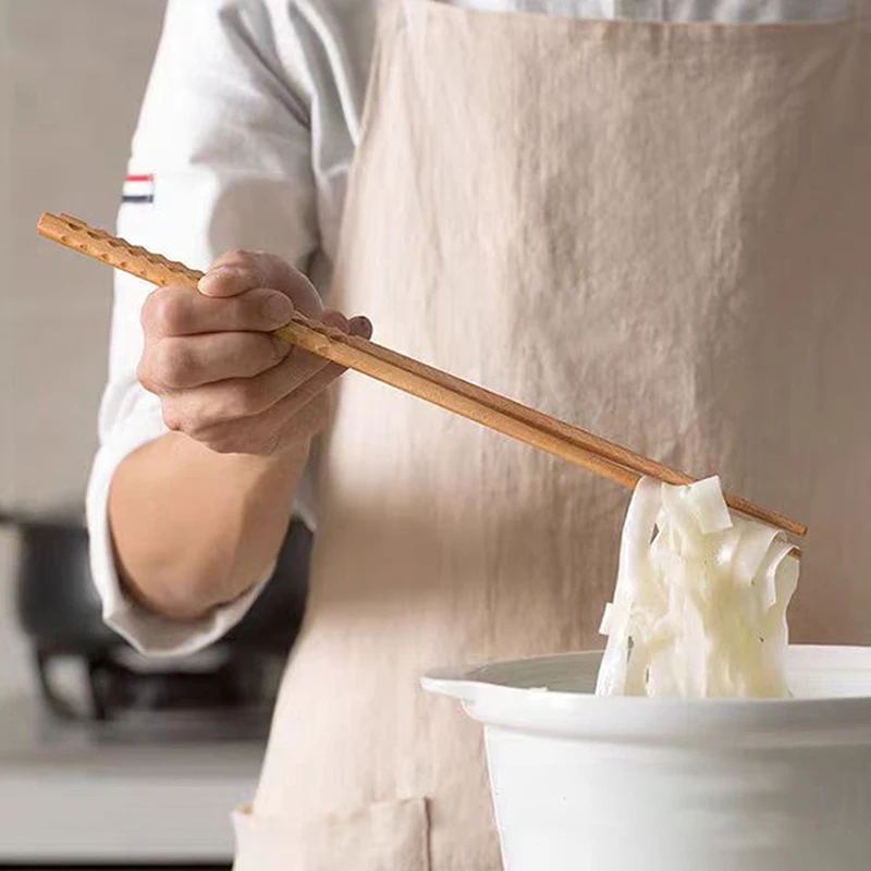 Japanese Extra Long Wooden Chopsticks Polished Beech Wood Fired Food Noodle Anti-slip Chopsticks Kitchen Cooking Tools.