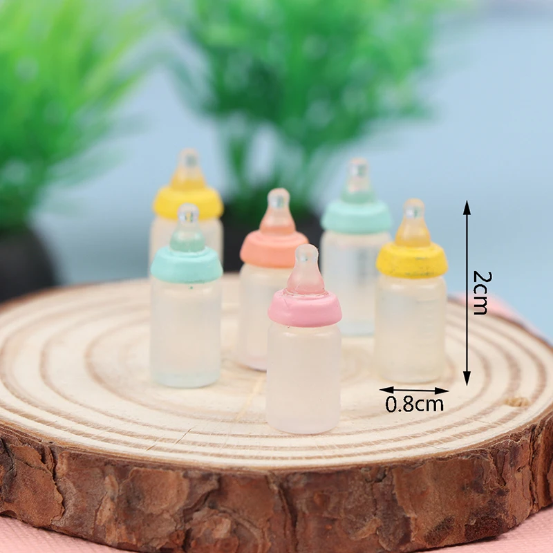 6Pcs new Baby Bottle Model Doll House Decor high quality Resin toy 1:12 Dollhouse Miniatures Milk Bottle
