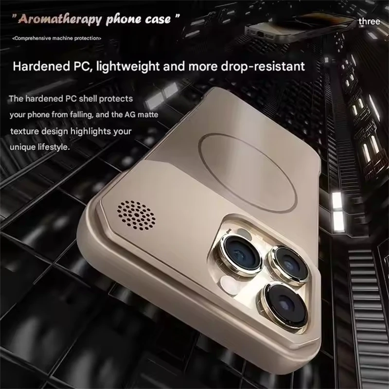 حافظة هاتف صلبة مغناطيسية بدون إطار عطر لهاتف Magsafe IPhone 16 15 14 13 12 Pro Max Plus 16Pro 15 Pro Mag ملحقات غطاء آمن