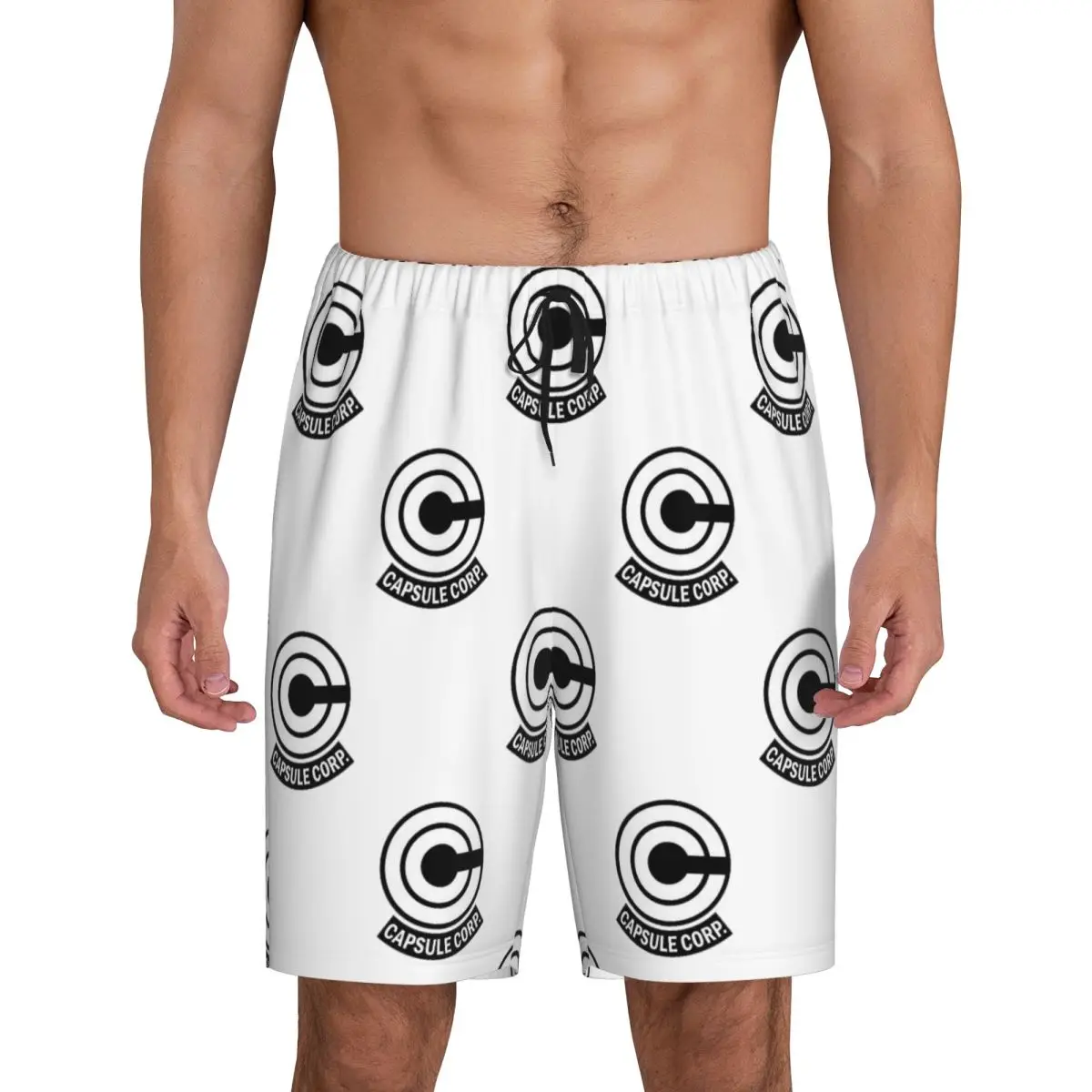 

Мужские короткие пижамные шорты с логотипом Custom Capsule Corp, для сна и отдыха
