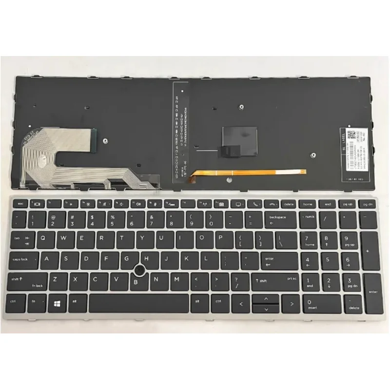 

New For HP EliteBook 750 755 850 855 Zbook 15U G5 G6 Laptop US Silver Backlit Keyboard With Track Stick L32575-001 L11999-281