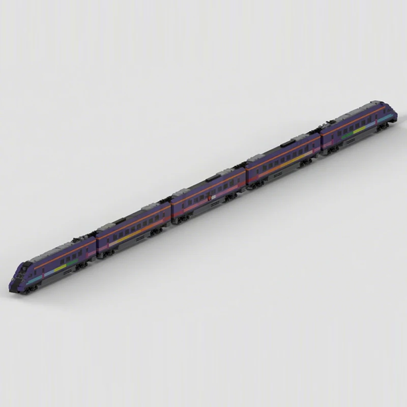 Modelo de coche urbano, ladrillos de construcción MOC, tren intermedio de alta velocidad, tecnología Modular, regalos de vacaciones para niños, juguetes para montar, traje