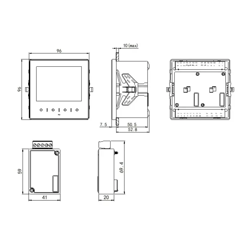 2025 Sfere720 TFT Display 3 Phase Ac 96x96mm Multi-functional Power Meter Data Logger