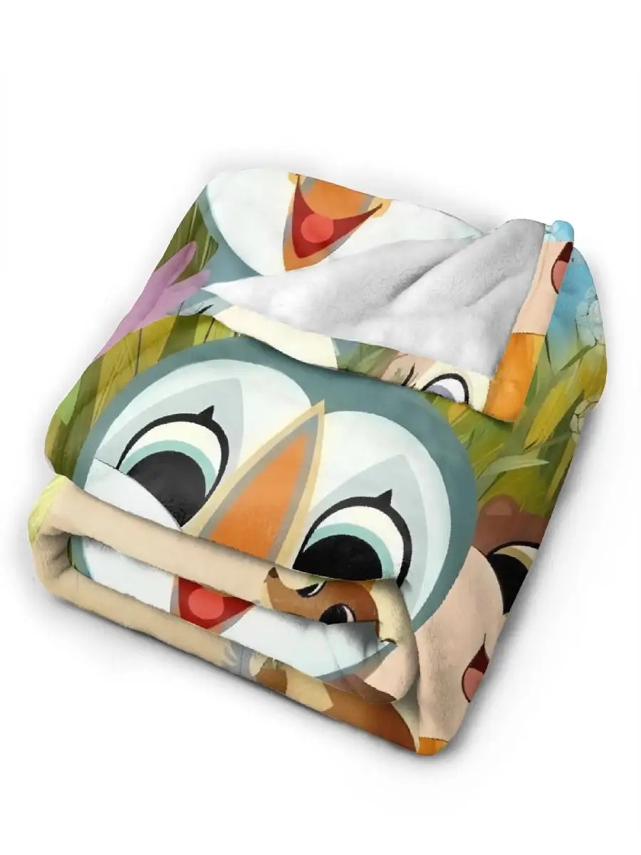 Puffin Rock Soft Warm Blankets Kids Plush Bedding Throws Fluffy Couch Chair Flannel Bedspread Sofa Bed Cover