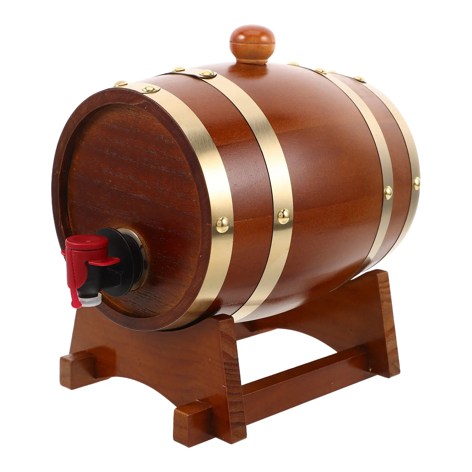 Wooden Drink Aging Barrel One Point Five Gallon Whiskey Wine Making Beverage Dispenser for Home Brewing