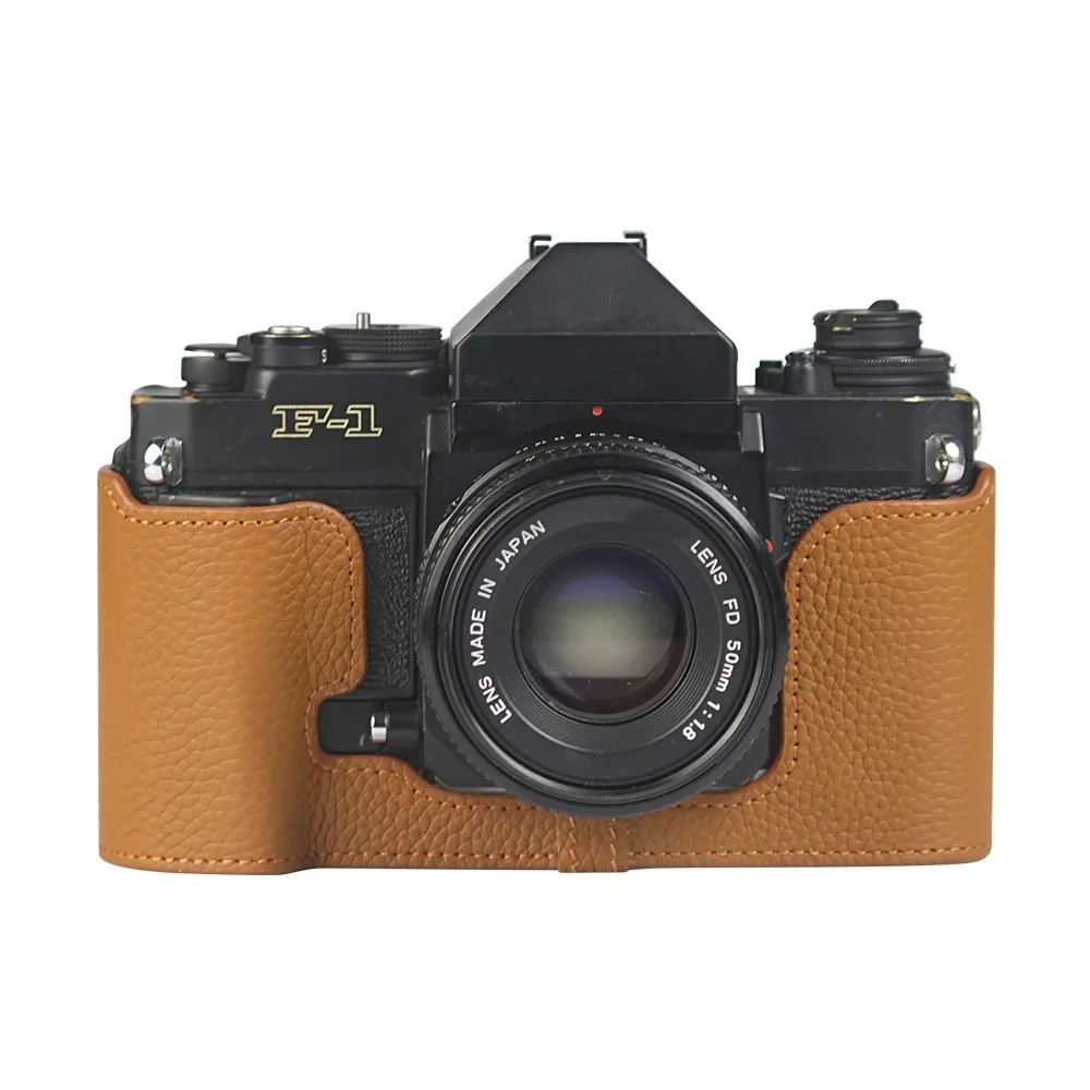 For Canon F1 ﻿Case Genuine Real Leather Half Camera Case Bag Cover