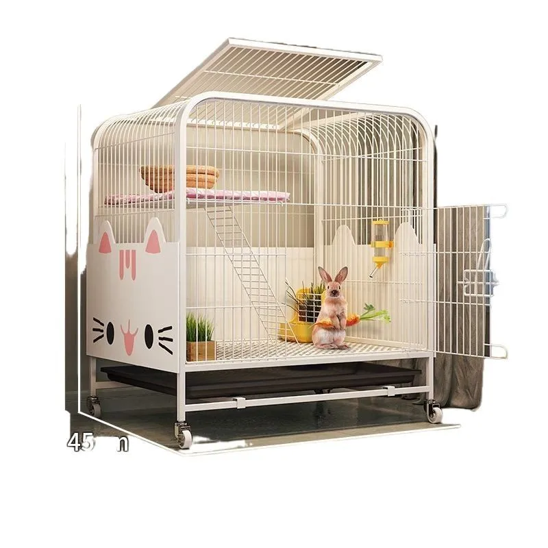 

Anti-splash Rabbit Cage Household Large Space Villa Rabbit Large Indoor Nest with Toilet Double-layer Bold Reinforcement
