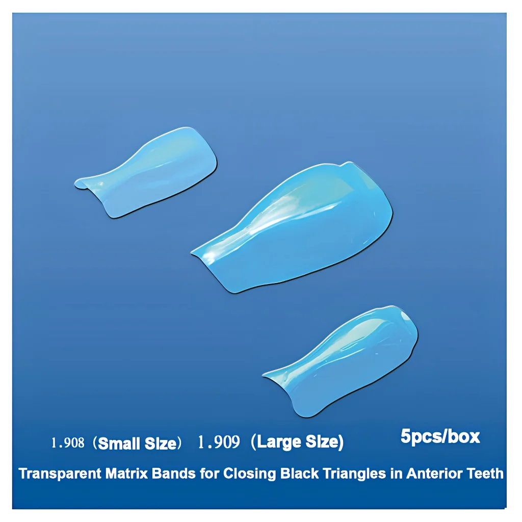 

5Pcs/Box TORVM Dental Transparent Matrix Bands for Anterior Teeth Black Triangle,S/M/L，Polyester Matrices Dentist Materials