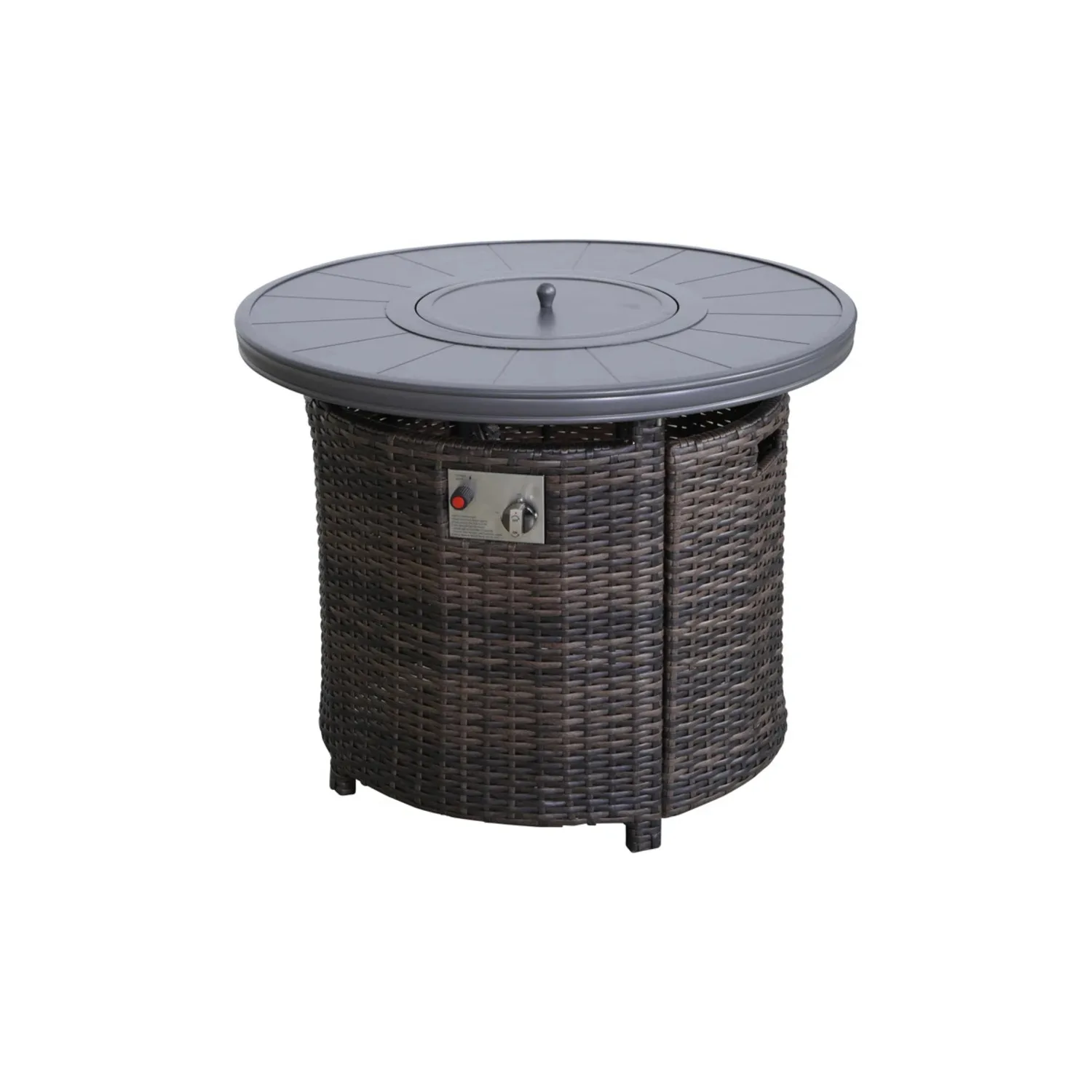 

25 H x 32 W Aluminum Outdoor Fire Pit Table with Lid(Espresso)