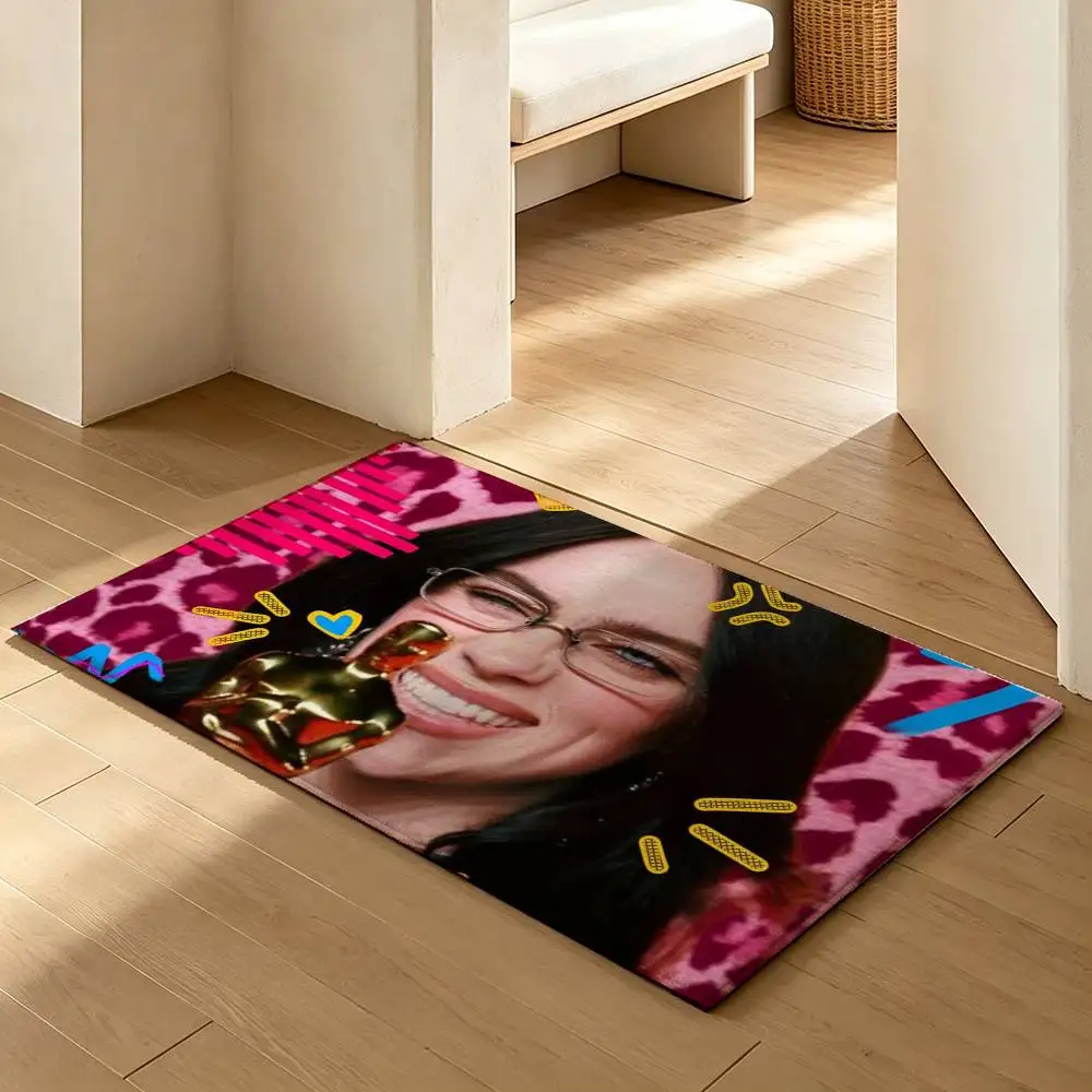 COOL B-Billie E-Eilish Funny  Soft Absorbent Decorative Floor Mat for Bathroom Entryway Living Room