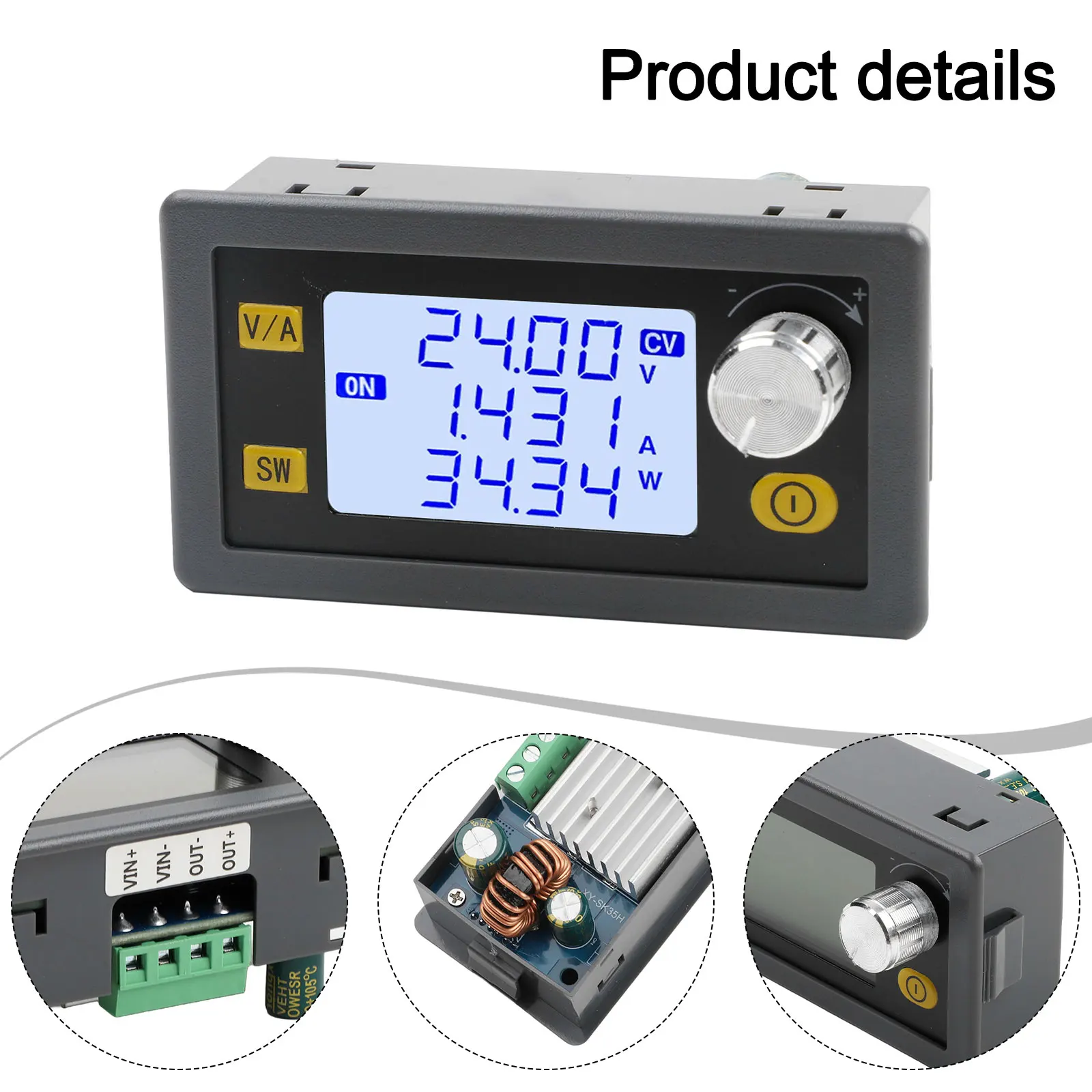 CNC DC Step Up/Step Down Voltage Regulator 35W 4A Converter with Full Angle LCD Display for Stable Power Supply