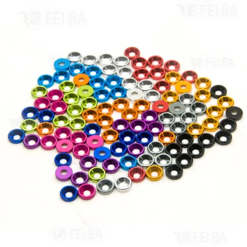 

Aluminum Alloy Conical Concave Hole Gasket M3 Countersunk Screw Gasket Colorful Model Upgrade Decorative Part