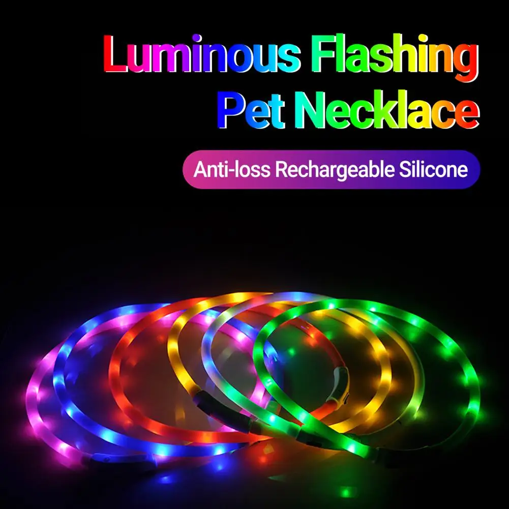 

LED Glowing Collar LED Pet Luminous Collar USB Charging Collar Teddy Cat Anti Lost Collar Night Safety Flashing Glowing Collar