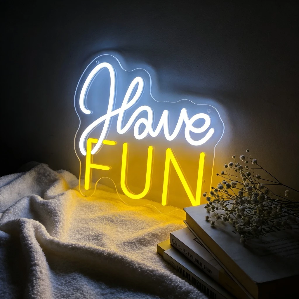

Have Fun Neon Sign LED USB Dimmable Night Light for Home Bar Game Room Party Decor Wall Art Desk Sign Indoor Outdoor Decoration