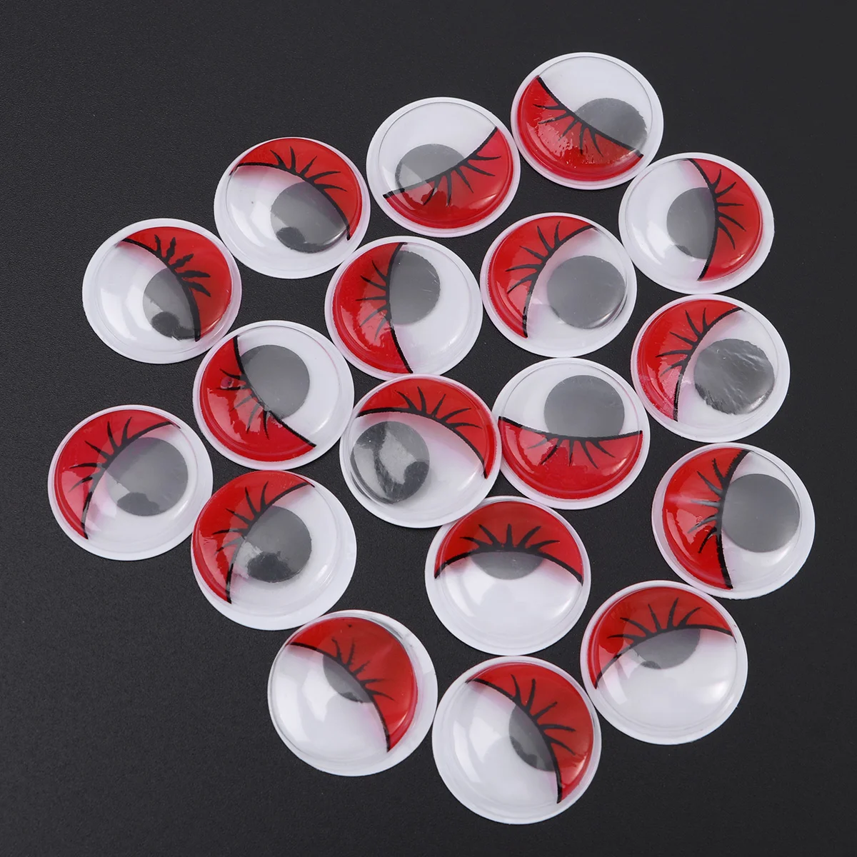 100 Pcs Super Bouncy Balls Cartoon Stickers Wiggle Googly Eyes Eyelash Eyeball Beads