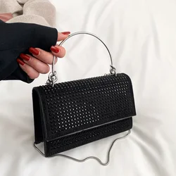 Trendy Leisure Commuting Chain Shoulder Small Square Bag New Fashion Diamond Embedding Simple Women's Crossbody Bag