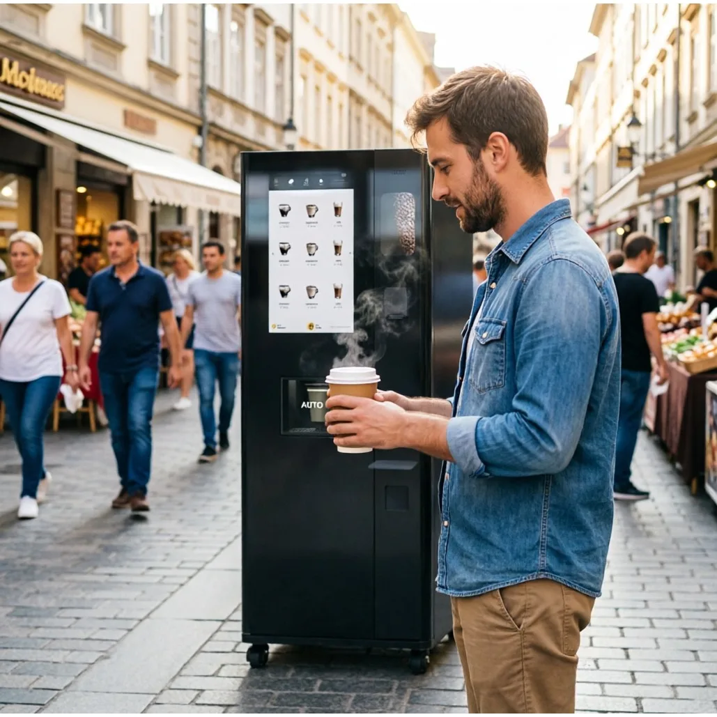 Vending Coffee Machine Hot Cold Dual Temp Multi Hopper Powder Bin Gym Gas Station Fully Automatic Drink Machine