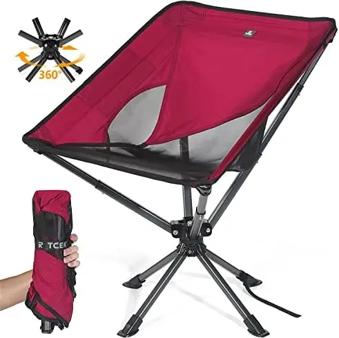 

Swivel Portable Chair Camping Chairs - Small Compact Folding Chair for Adults That Setup in 8 Seconds, Lightweight Outdoor Backp