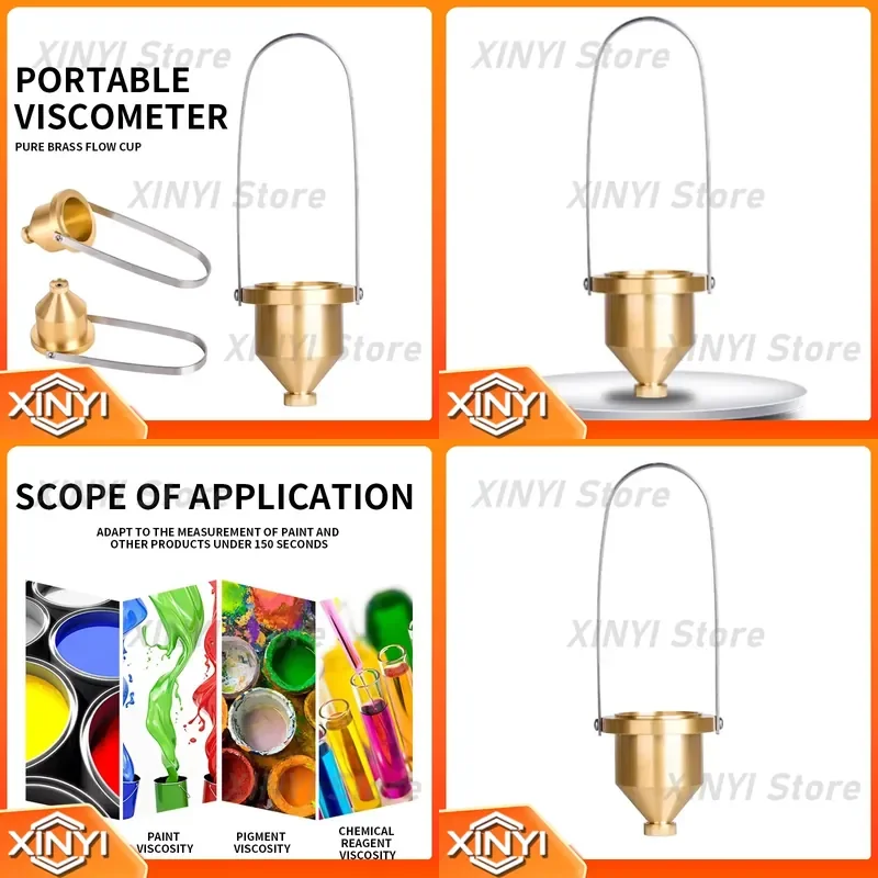 for XND-1 Portable Viscometer Desktop Paint Pigment Viscosity Test Brass Flow Cup 100±1ml