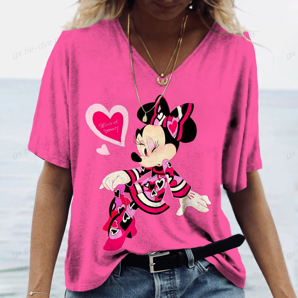 Fashion Women\'s T-shirt Mickey Mouse Print Female Short Sleeve Clothes Harajuku Tee Ladies T Shirt Oversized Top Tshirts Women