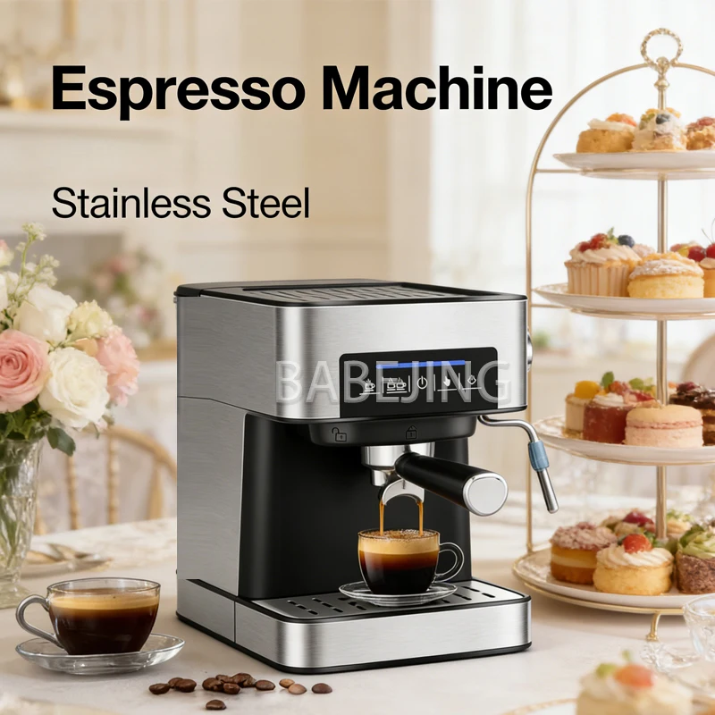 Black Fully Automatic Espresso Machine Intuitive Touch Display Cappuccino Coffee Maker for Home Use