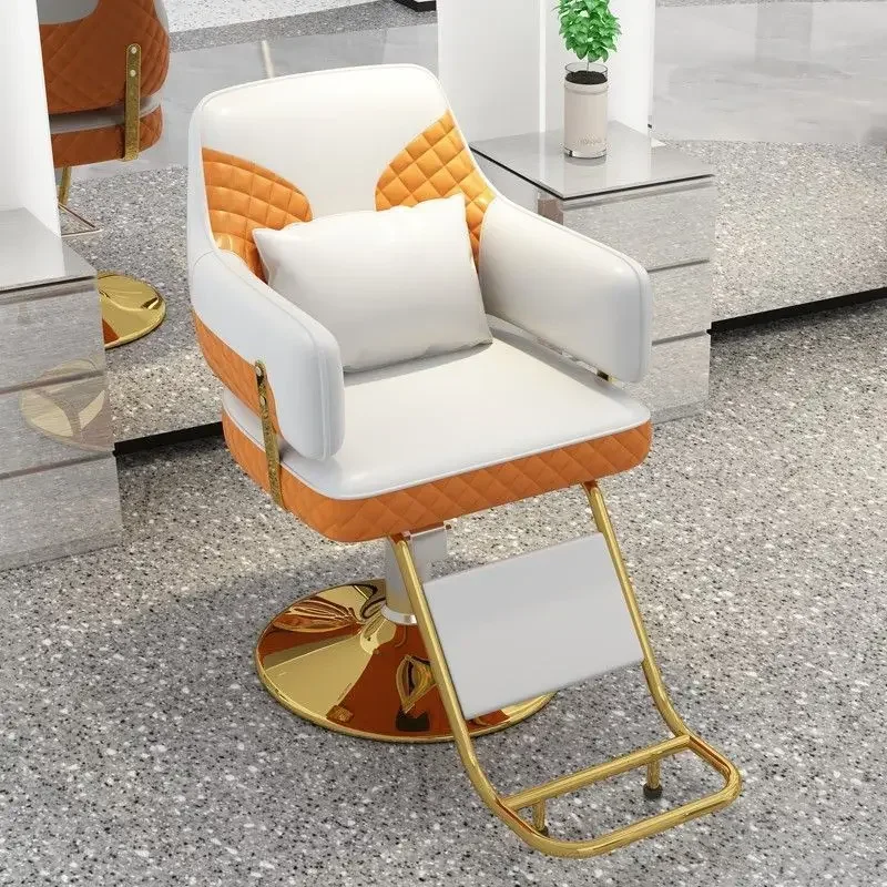 

Recliner Aesthetic Barber Chairs Stylist Luxury Pedicure Hairdressing Chairs Golden Sillas Giratoria Barber Equipment Furniture