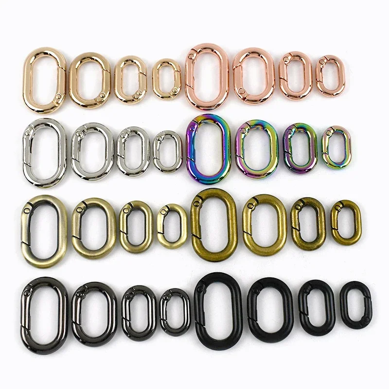 10/20Pcs Spring O Ring Buckles 13-32mm Openable Loop Carabiner Clip Hook for Bag Strap Keyring DIY Craft Hardware Accessories
