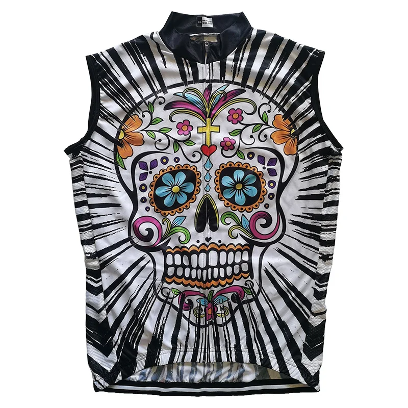 

Sleeveless Skull Sports Vest, Cycling Jersey Shirt, Pro Cycling Jacket, MTB Motocross Top Wear, Soft Tank, Road Bicycle Clothes