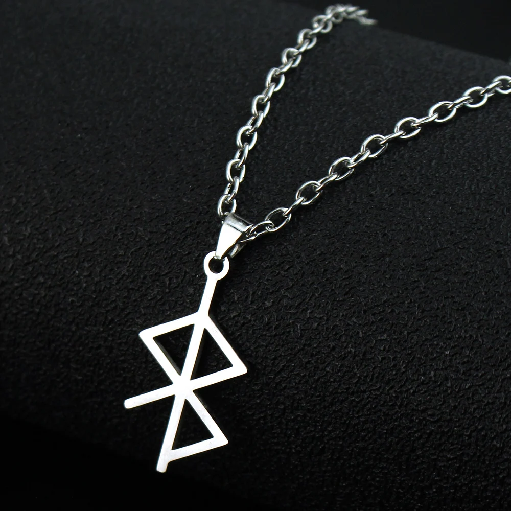 Rune Amulet for Love and Peace Small Charms Pendant Necklace Stainless Steel Norse Runes Collection