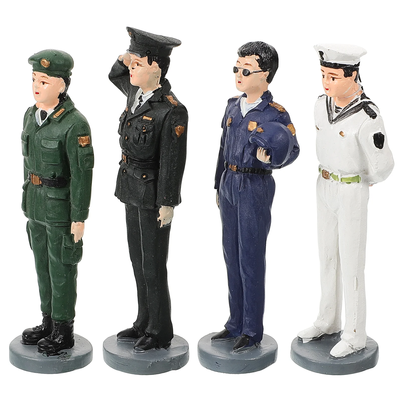 

4pcs Miniature People Figurines Set Mini Soldier Models Mini Soldier Decoration